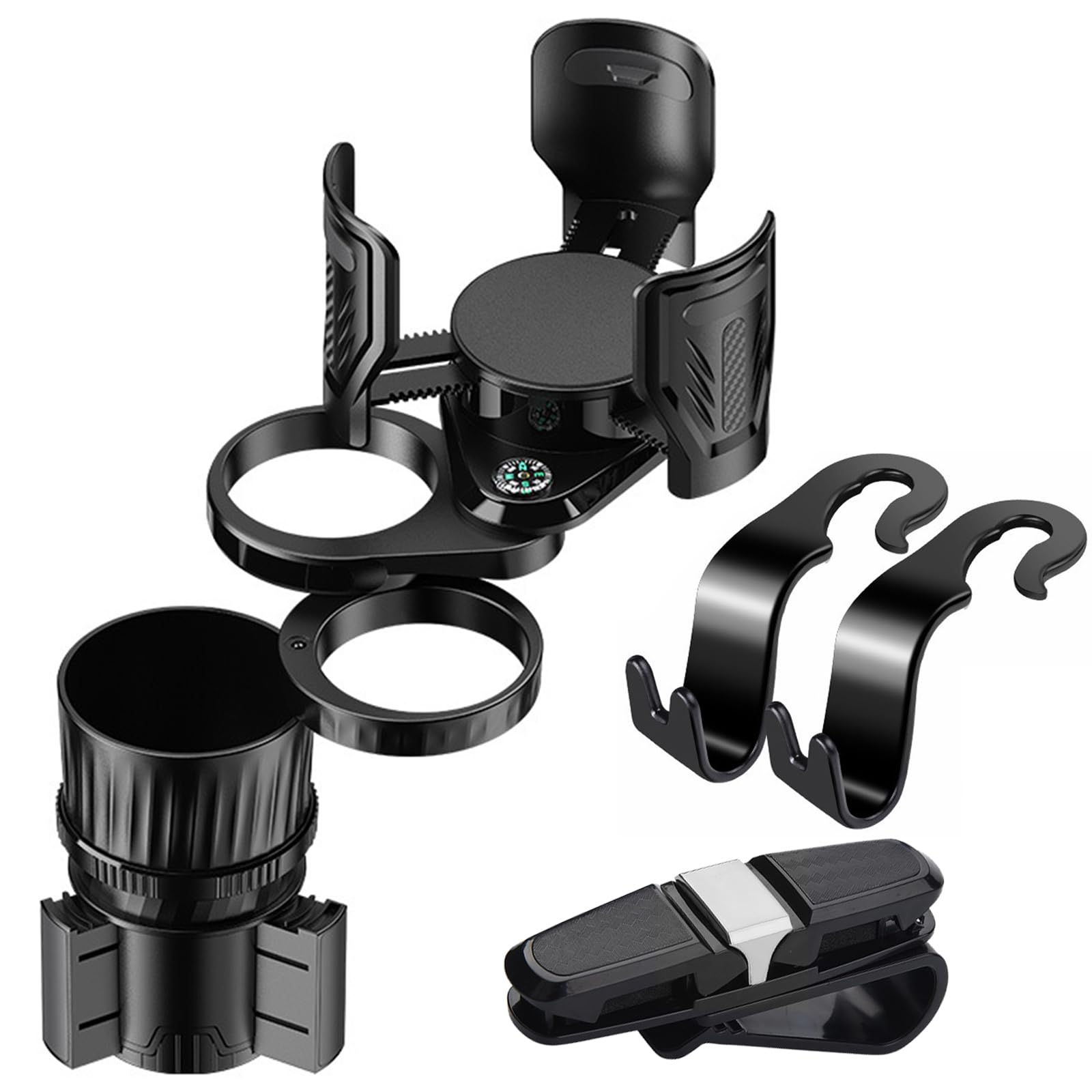 Zhixifan 4 in 1 Getränkehalter Auto, Becherhalter Auto, Brillenhalter für Auto, 2 Autositz Zurück Haken, Verstellbarer Basis, für Meisten Kaffeetassen, Getränkeflaschen, Snacktabletts Zhixifan 4 in 1 Getränkehalter Auto, Becherhalter Auto, Brillenhalter für Auto, 2 Autositz Zurück Haken, Verstellbarer Basis, für Meisten Kaffeetassen, Getränkeflaschen, Snacktabletts von Zhixifan