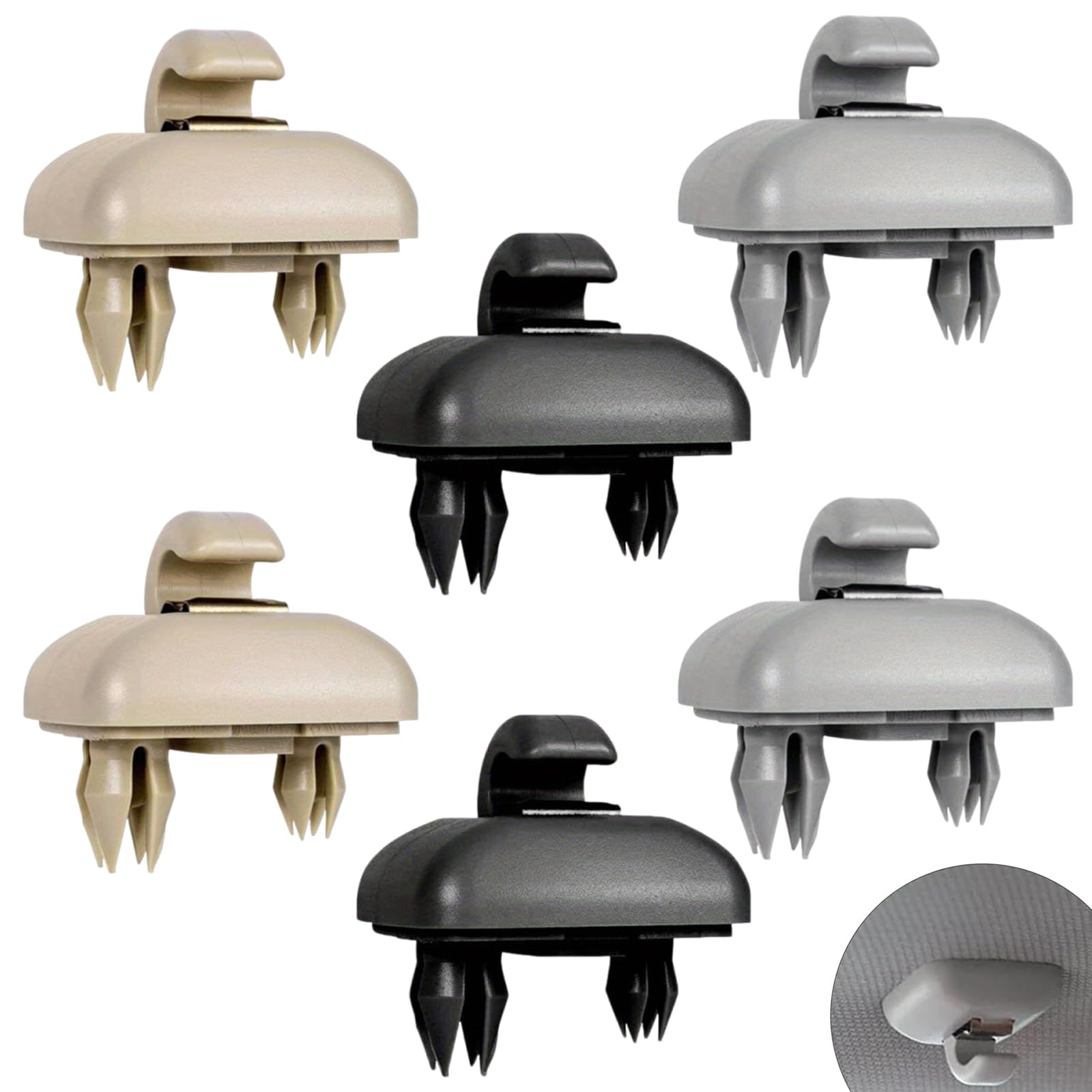 6 Pcs Sonnenblende Halterung,Sonnenblende Auto Zubehör,Auto Sonnenblende Haken,Auto Visor Accessories Für Sonnenblenden Kompatibel Mit A1 A3 A4 A5 Q3 Q5 (8e0 857 562) A7 B6 B7 B8 S4 S5 von ZhongShuang