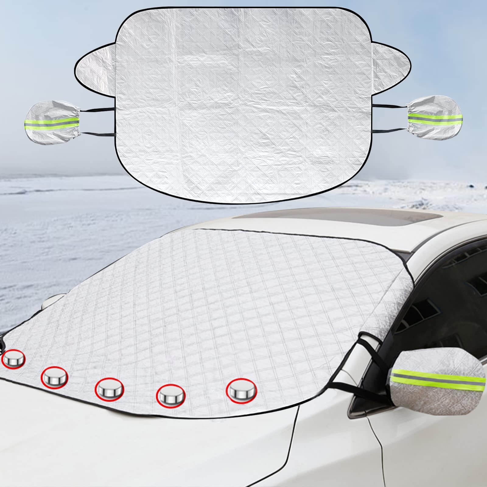Zhongtou Frontscheibenabdeckung Auto Scheibenabdeckung Windschutzscheiben Magnetische Sonnenschutz Abdeckung mit Rückspiegelabdeckung Eisschutzfolien Anti-Schnee Wind Frost EIS Staub 148x116 cm Zhongtou Frontscheibenabdeckung Auto Scheibenabdeckung Windschutzscheiben Magnetische Sonnenschutz Abdeckung mit Rückspiegelabdeckung Eisschutzfolien Anti-Schnee Wind Frost EIS Staub 148x116 cm von Zhongtou