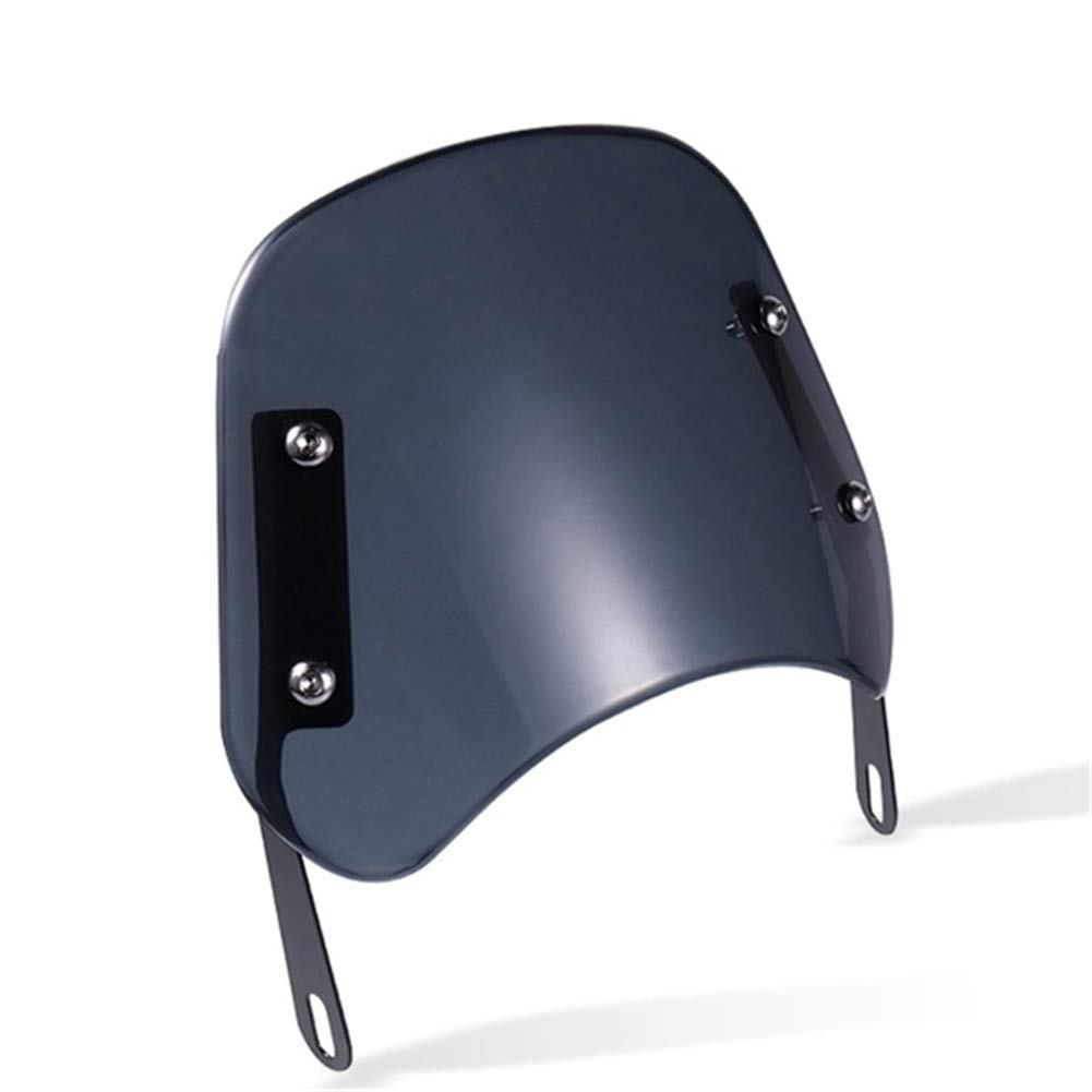 Universal Motorrad Windschutzscheibe, Retro Motorrad Windschild Spoiler Scheinwerfer Verkleidung für 5-7 Zoll runde Scheinwerfer, Grau Universal Motorrad Windschutzscheibe, Retro Motorrad Windschild Spoiler Scheinwerfer Verkleidung für 5-7 Zoll runde Scheinwerfer, Grau von Zhuodingsen