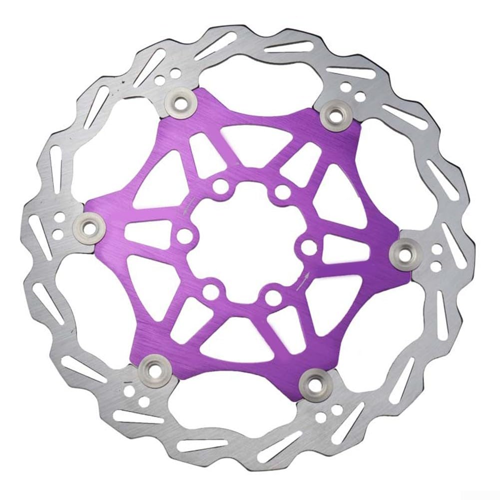 Robuste schwimmende Scheibenbremse, geeignet für alle Mountainbike-Bedürfnisse, Standard 6-Loch-Konfiguration (lila 160) von ZiStarlilife
