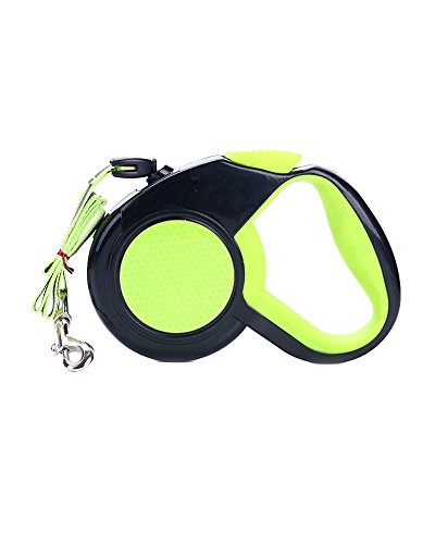 ZiXing Flexible Hundeleine Hund Walking Leine für mittelgroße bis große Hunde bis 50 kg, leicht kämmbar sind, One Button Break & Lock, Hund Ablaufgarnitur Spender Grün L von ZiXing