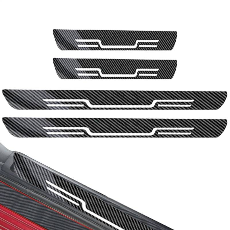 Schwellenschutz,Schweller-Schutzleiste | Schutzfolie Aus Carbonfiber Gegen Kratzer Für Autos & LKWs Mit Dekorativer Stufenabdeckung von Ziennhu
