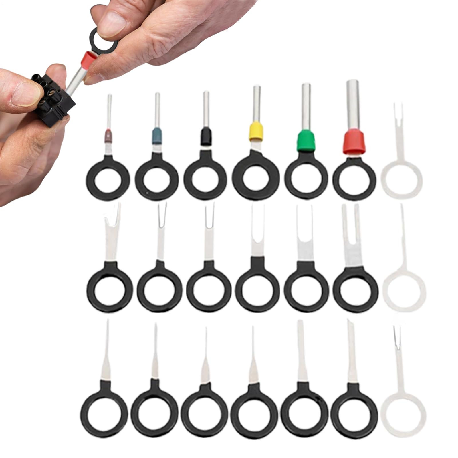 Ziennhu Terminal Ejector Kit, Pin Extractor Tool Set - Terminal Extractor Removal Tool Kit,Pinborttagningsverktyg 70st nålupprullarsats med skyddskåpa för de flesta anslutningsterminaler Ziennhu Terminal Ejector Kit, Pin Extractor Tool Set - Terminal Extractor Removal Tool Kit,Pinborttagningsverktyg 70st nålupprullarsats med skyddskåpa för de flesta anslutningsterminaler von Ziennhu