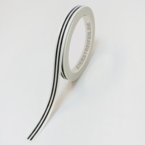 Doppel Zierstreifen 6 mm (aufgeteilt in 2 mm Streifen + 2 mm Abstand + 2 mm Streifen), 10 Meter für Auto Boot Motorrad und Modellbau - SCHWEFELGELB von Zierstreifen.de