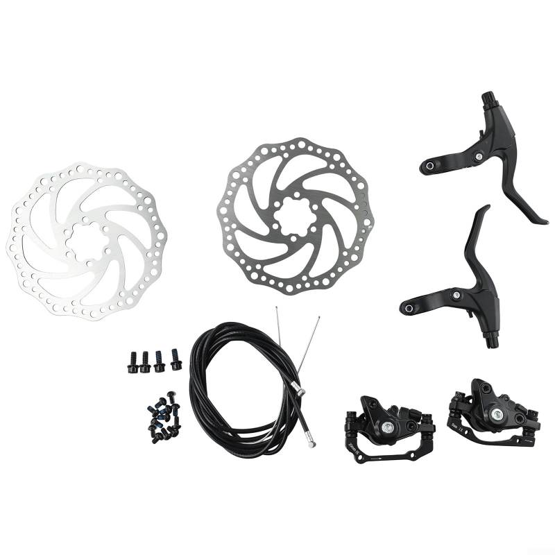 Mechanisches Scheibenbremsen-Set für Mountainbike, vorne und hinten, mit 160-mm-Rotoren, drahtgesteuerte geteilte Klemme, Dreipunkt-Stahlkugelantrieb, verstellbarer Spalt, für Fahrrad von Zilimontt