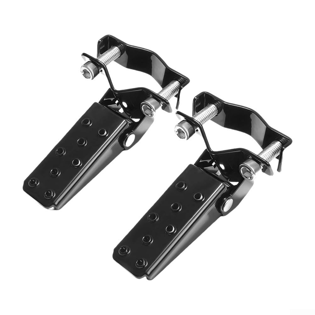 Zilimontt Faltbare Fußpedale, Fußstütze, Fußrasten für Rohrdurchmesser zwischen 24 mm und 38 mm Fahrräder und Motorräder (schwarz), 2 Stück von Zilimontt