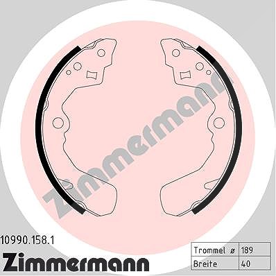 Zimmermann Bremsbackensatz, Feststellbremse [Hersteller-Nr. 10990.158.1] für Daihatsu, Subaru, Suzuki von Zimmermann