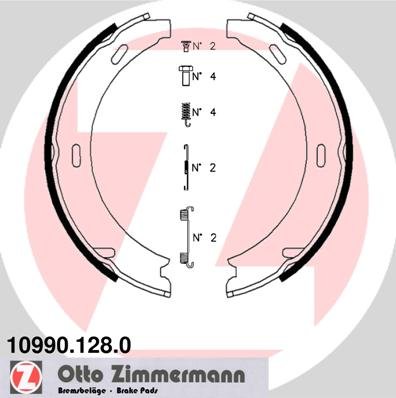 Bremsbackensatz, Feststellbremse Hinterachse beidseitig Zimmermann 10990.128.0 von Zimmermann