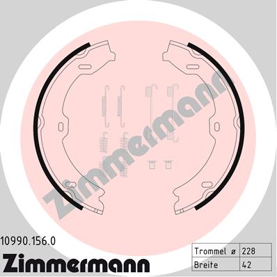Bremsbackensatz, Feststellbremse Hinterachse beidseitig Zimmermann 10990.156.0 von Zimmermann