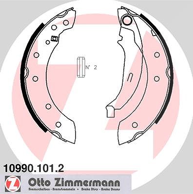 Zimmermann Bremsbackensatz [Hersteller-Nr. 10990.101.2] für Citroën, Dacia, Peugeot, Renault, Volvo von Zimmermann