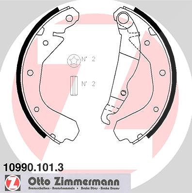 Zimmermann Bremsbackensatz [Hersteller-Nr. 10990.101.3] für Opel, Vauxhall von Zimmermann