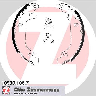 Zimmermann Bremsbackensatz [Hersteller-Nr. 10990.106.7] für Citroën, Peugeot von Zimmermann