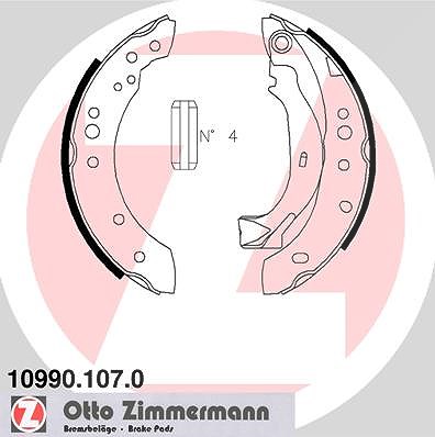 Zimmermann Bremsbackensatz [Hersteller-Nr. 10990.107.0] für Citroën, Peugeot von Zimmermann