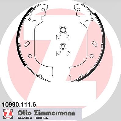 Zimmermann Bremsbackensatz [Hersteller-Nr. 10990.111.6] für Citroën, Fiat, Lancia, Opel, Peugeot von Zimmermann