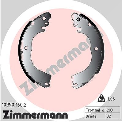 Zimmermann Bremsbackensatz [Hersteller-Nr. 10990.160.2] für Mitsubishi von Zimmermann