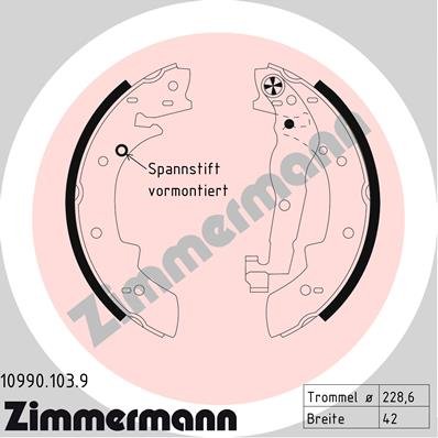 Bremsbackensatz Hinterachse Zimmermann 10990.103.9 von Zimmermann