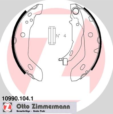 Bremsbackensatz Hinterachse Zimmermann 10990.104.1 von Zimmermann