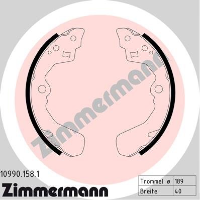 Bremsbackensatz Hinterachse Zimmermann 10990.158.1 von Zimmermann