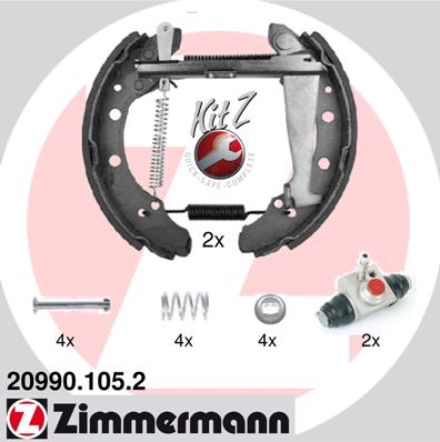 Bremsbackensatz Hinterachse Zimmermann 20990.105.2 Bremsbackensatz Hinterachse Zimmermann 20990.105.2 von Zimmermann