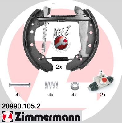 Bremsbackensatz Hinterachse Zimmermann 20990.105.2 von Zimmermann