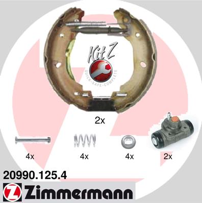 Bremsbackensatz Hinterachse Zimmermann 20990.125.4 von Zimmermann