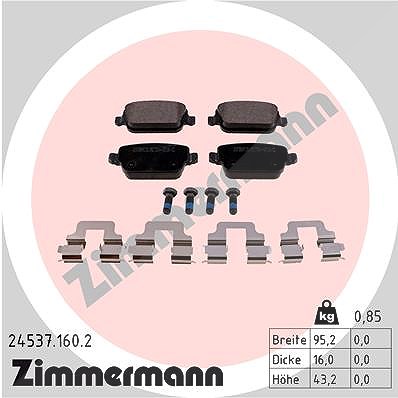 Zimmermann Bremsbeläge hinten (Satz) [Hersteller-Nr. 24537.160.2] für Ford von Zimmermann
