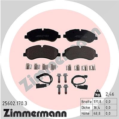 Zimmermann Bremsbeläge mit VWK vorne (Satz) [Hersteller-Nr. 25602.170.3] für Ford von Zimmermann