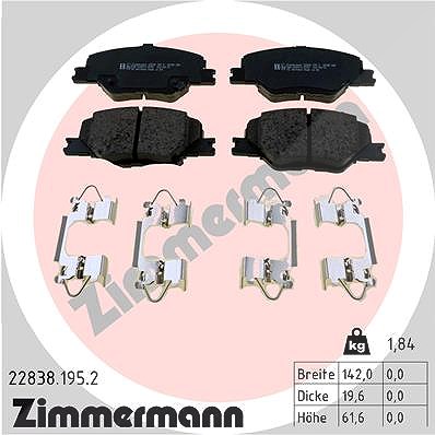 Zimmermann Bremsbeläge vorne (Satz) [Hersteller-Nr. 22838.195.2] für Opel, Vauxhall von Zimmermann