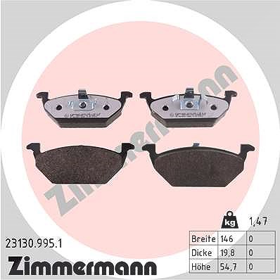 Zimmermann Bremsbeläge vorne (Satz) [Hersteller-Nr. 23130.995.1] für Audi, Seat, Skoda, Streetscooter, VW von Zimmermann