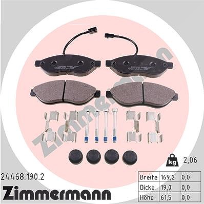Zimmermann Bremsbeläge vorne (Satz) [Hersteller-Nr. 24468.190.2] für Citroën, Fiat, Peugeot von Zimmermann