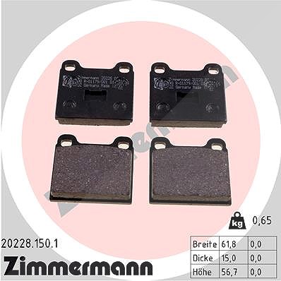 Zimmermann Bremsbelagsatz, Scheibenbremse [Hersteller-Nr. 20228.150.1] für Audi, VW von Zimmermann