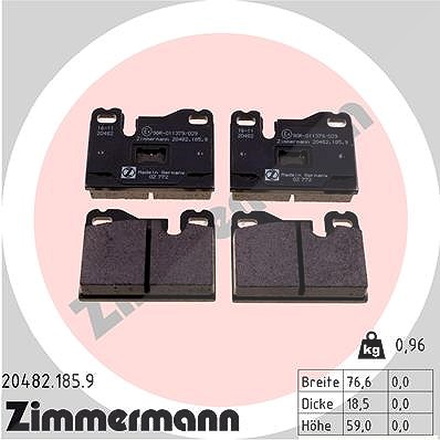 Zimmermann Bremsbelagsatz, Scheibenbremse [Hersteller-Nr. 20482.185.9] für Porsche von Zimmermann