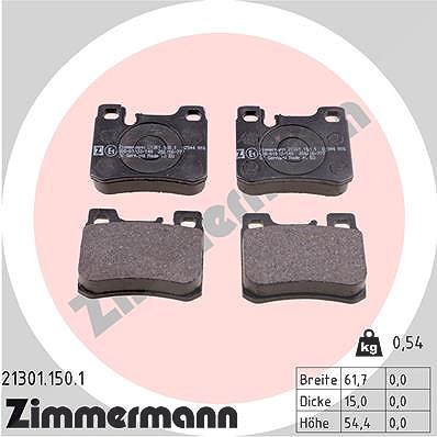Zimmermann Bremsbelagsatz, Scheibenbremse [Hersteller-Nr. 21301.150.1] für Mercedes-Benz von Zimmermann