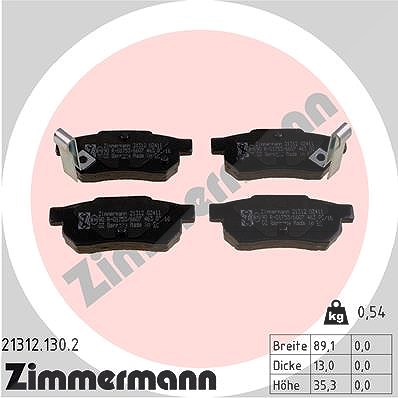 Zimmermann Bremsbelagsatz, Scheibenbremse [Hersteller-Nr. 21312.130.2] für Honda, Mg, Rover von Zimmermann