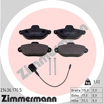 Zimmermann Bremsbelagsatz, Scheibenbremse [Hersteller-Nr. 21436.170.5] für Fiat von Zimmermann
