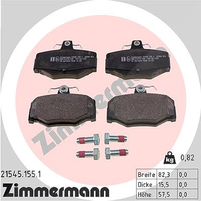 Zimmermann Bremsbelagsatz, Scheibenbremse [Hersteller-Nr. 21545.155.1] für Nissan von Zimmermann