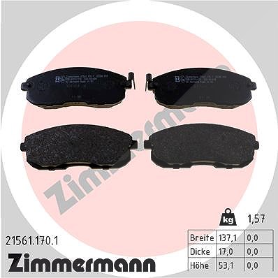 Zimmermann Bremsbelagsatz, Scheibenbremse [Hersteller-Nr. 21561.170.1] für Nissan von Zimmermann