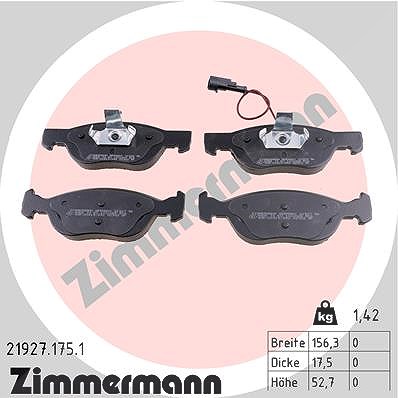 Zimmermann Bremsbelagsatz, Scheibenbremse [Hersteller-Nr. 21927.175.1] für Fiat, Lancia von Zimmermann