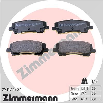 Zimmermann Bremsbelagsatz, Scheibenbremse [Hersteller-Nr. 22112.170.1] für Ford Usa von Zimmermann