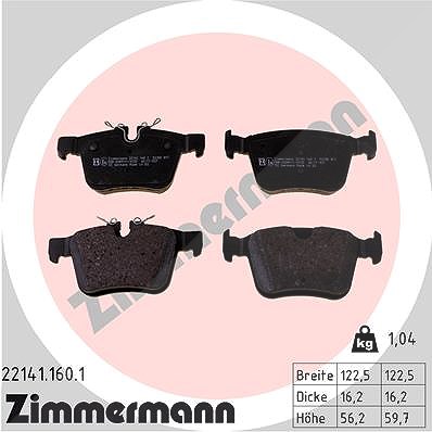 Zimmermann Bremsbeläge hinten (Satz) [Hersteller-Nr. 22141.160.1] für Jaguar, Land Rover, Polestar, Volvo von Zimmermann