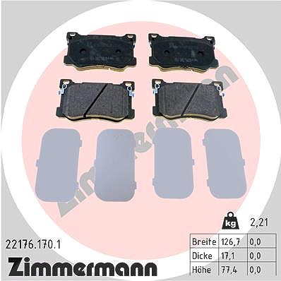 Zimmermann Bremsbelagsatz, Scheibenbremse [Hersteller-Nr. 22176.170.1] für Hyundai, Kia von Zimmermann