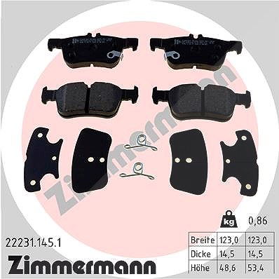 Zimmermann Bremsbelagsatz, Scheibenbremse [Hersteller-Nr. 22231.145.1] für Ford von Zimmermann