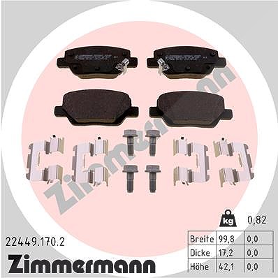 Zimmermann Bremsbeläge hinten (Satz) [Hersteller-Nr. 22449.170.2] für Fiat von Zimmermann