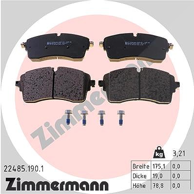 Zimmermann Bremsbelagsatz, Scheibenbremse [Hersteller-Nr. 22485.190.1] für Jaguar von Zimmermann