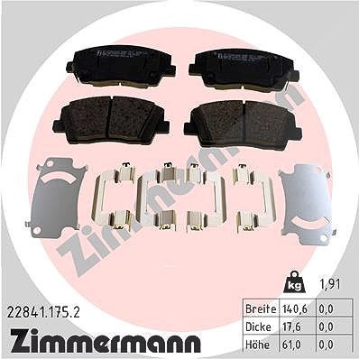 Zimmermann Bremsbelagsatz, Scheibenbremse [Hersteller-Nr. 22841.175.2] für Kia von Zimmermann