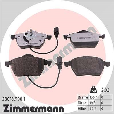 Zimmermann Bremsbelagsatz, Scheibenbremse [Hersteller-Nr. 23018.900.1] für Audi, Seat, Skoda, VW von Zimmermann
