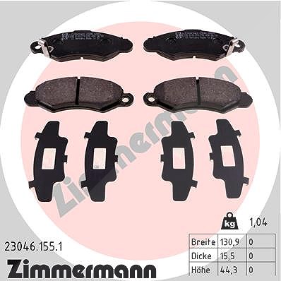 Zimmermann Bremsbelagsatz, Scheibenbremse [Hersteller-Nr. 23046.155.1] für Subaru, Suzuki von Zimmermann