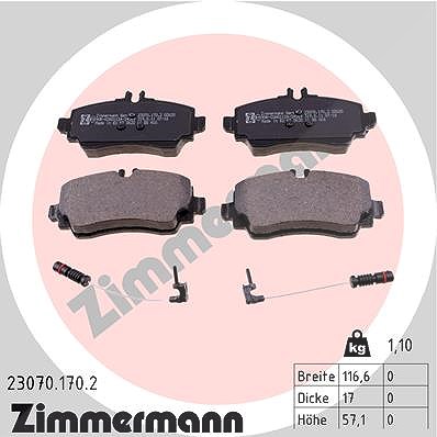 Zimmermann Bremsbelagsatz, Scheibenbremse [Hersteller-Nr. 23070.170.2] für Mercedes-Benz von Zimmermann