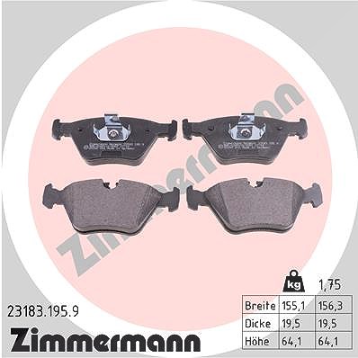 Zimmermann Bremsbelagsatz, Scheibenbremse [Hersteller-Nr. 23183.195.9] für BMW von Zimmermann